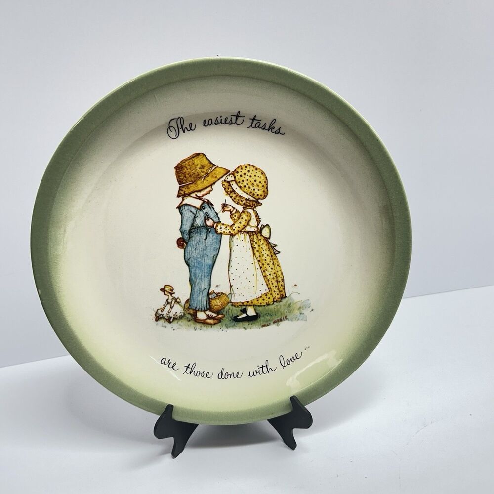 VTG 1972 Holly Hobbie Plate “The Easiest Tasks Are Those…." American Greetings